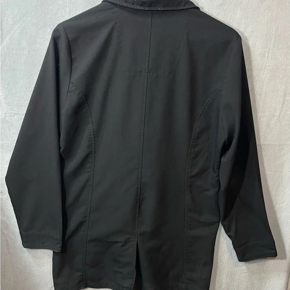 Purple Label by Healing Hands Faith Women's M Scrub Lab Coat Black 5053 Medical - Picture 6 of 8